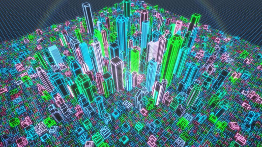 3d城市全息图解技术互联网和未图片