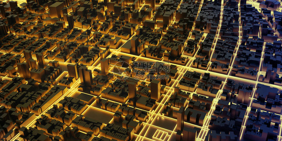 黑色金城市和未来城市建筑模图片