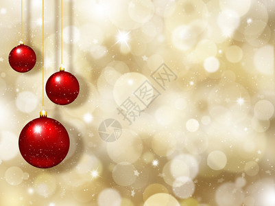 装饰金色背景上的圣诞小玩意图片