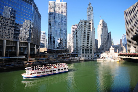 芝加哥河伊利诺伊州芝加哥市中心芝加哥的心脏图片