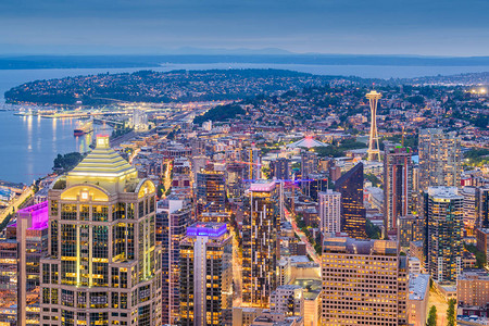 西雅图华盛顿美国市中心天际线图片