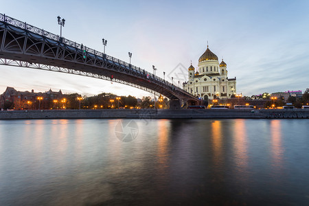 莫斯科河和基督救主大教堂在图片