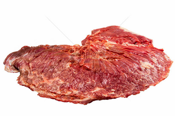 伟大的侧腹牛排肉绝缘图片