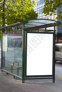 公交站台空白广告牌图片