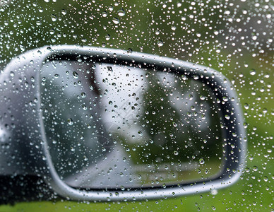 雨中驾驶车镜关闭图片