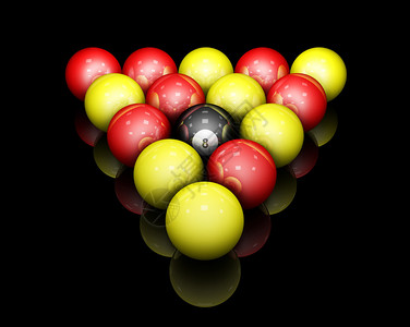 英式8球架的3D渲染图片