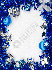 圣诞蓝银相框图片