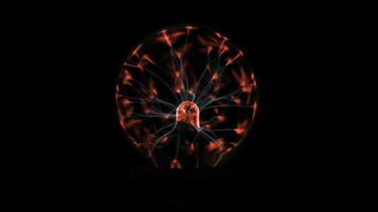 黑暗中的静电等离子球特斯拉线图片