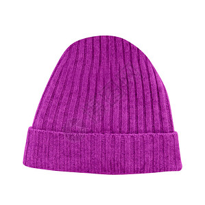 紫色羊毛针织帽图片