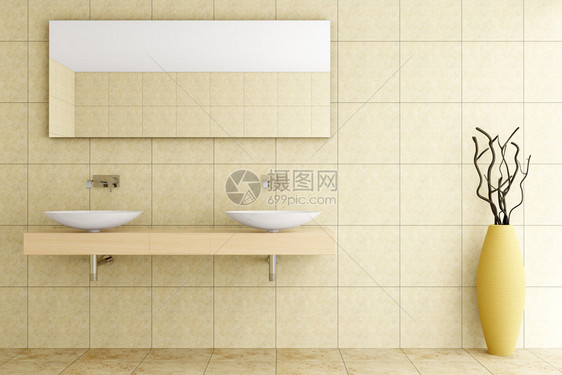 现代卫生间墙壁和地板图片