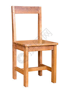 白色背景与剪切路径隔离的木制椅子Wood图片
