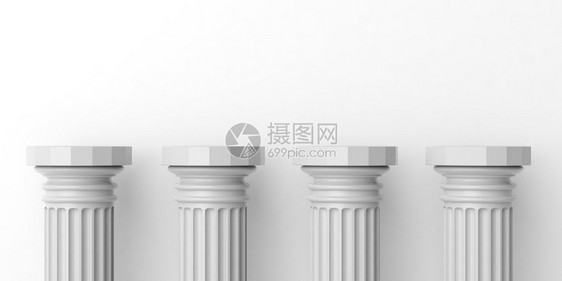 3d在白色背景上建立四个白图片