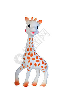 白色背景的婴儿长颈鹿出牙玩具图片