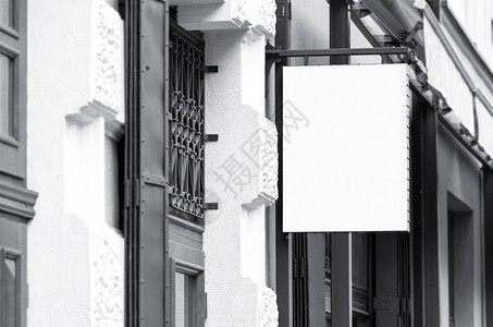 空白户外空广场商业标志模型黑白真实建筑图画图片