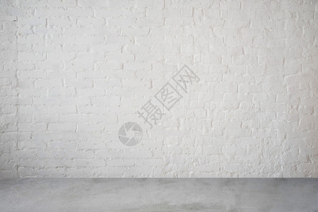 高分辨率白色砖墙和地板纹理背景图片