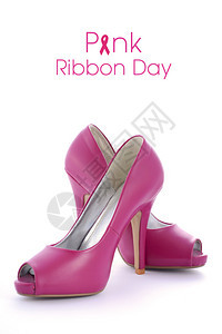 粉红丝带日活动粉色鞋子白色背图片