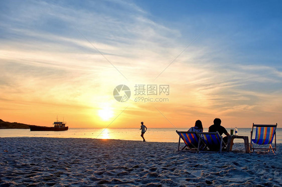 泰国沙美岛海上日落图片