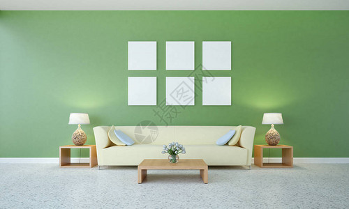 室内设计和绿墙布局背景构想内部设计图片
