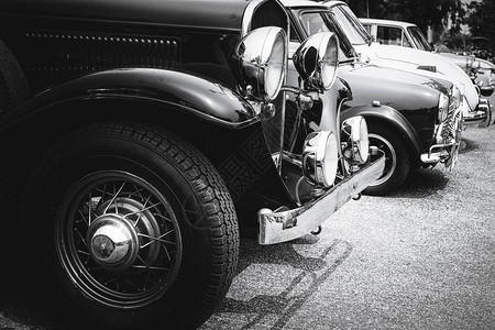 经典汽车黑白照片古典胶片粒子图片