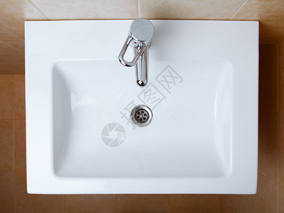 浴室的洗脸盆俯视图背景图片