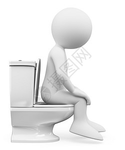 3D白人厕所里的女人孤图片