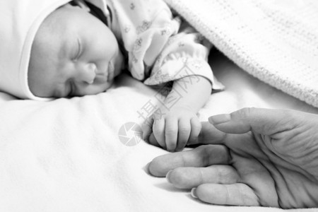 新出生的女婴安静地睡觉背景图片