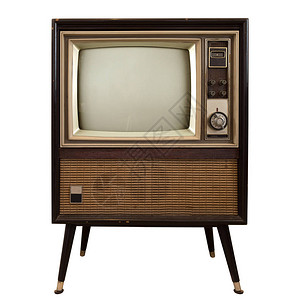 古老电视旧电视在白色retr图片