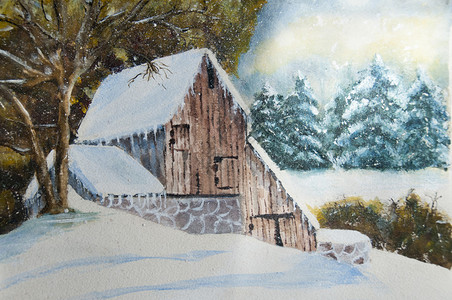 加拿大冬季农村以水色和古阿奇为家我是这幅画图片