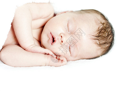 刚出生的婴儿安静地睡觉背景图片
