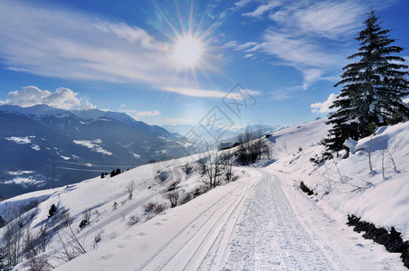 山上有雪路天上图片