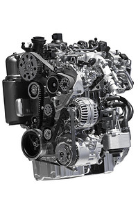 现代清洁柴油车发动机概念在白色背景图片