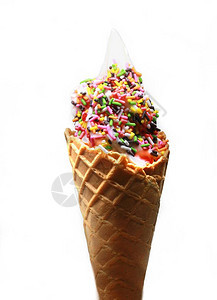 软的冰淇淋在高跟鞋的甜筒中图片