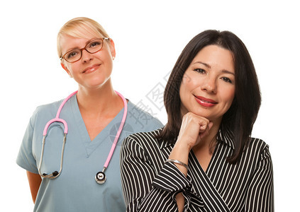 有女医生或护士的有吸引力的西班牙裔妇女图片