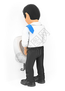 3D商业人士插图商人站着尿孤图片