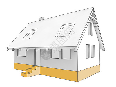 以橙色插图为颜色的房屋建筑基金会图片