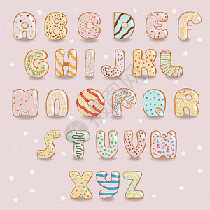 甜圈字体艺术字母表白巧克力甜圈符号和彩图片