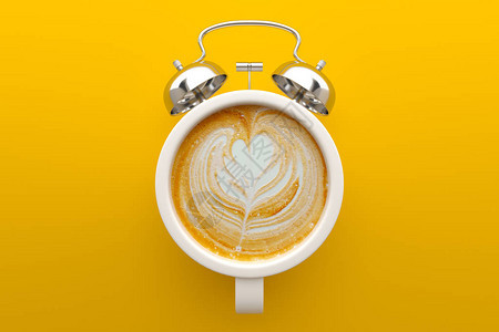 咖啡时间概念Latte图片