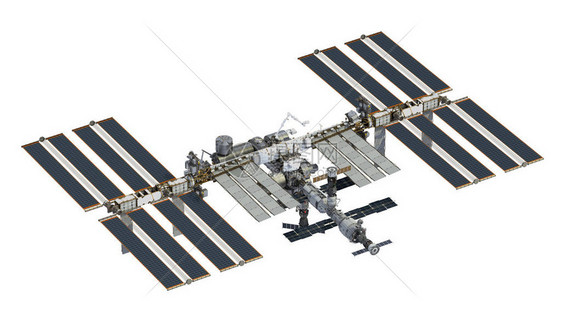 白背景国际空间站3D说明图片