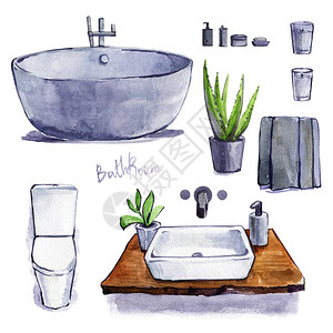 浴缸水槽马桶毛巾水龙头台面石陶瓷浴室设计图片