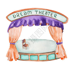 舞台手绘背景图片