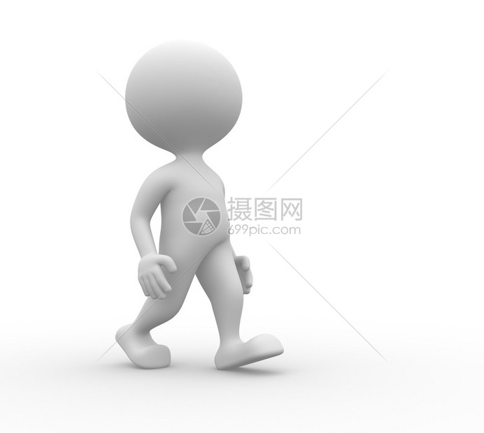 一个人行走的3d渲染插图图片素材-正版创意图片502994252-摄图网