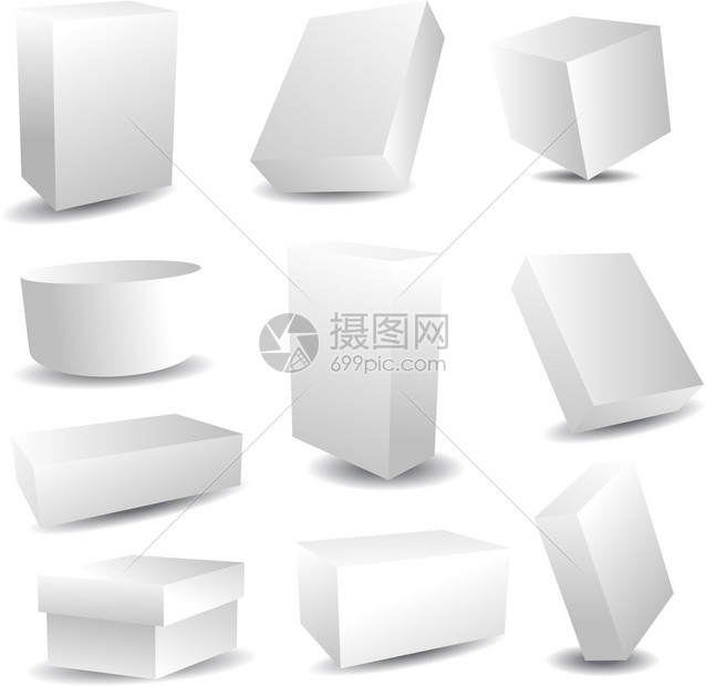 白色空白包装盒的集合图片