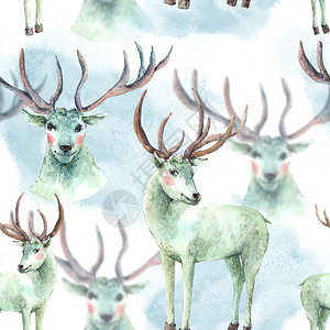 与白雪小鹿圣诞快乐万岁和新年快乐插图的水图片