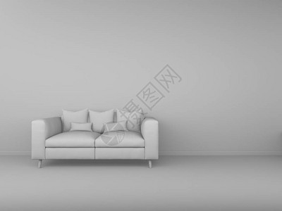 3D绘制白色沙发图片