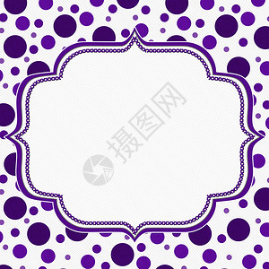 紫色和白波尔卡圆点框架有刺绣缝纫背图片
