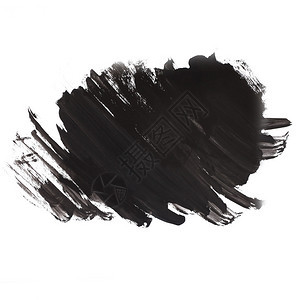 孤立的黑色水彩画笔水彩颜色描边背景图片