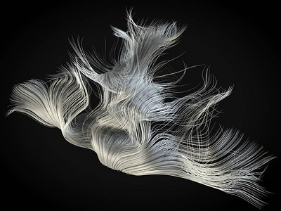 平滑移动的白色发际线3d插图适用于抽象头发概图片