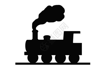 将火车头或火车的黑白图像描图片