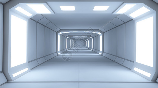 未来派室内插图中的走廊图片