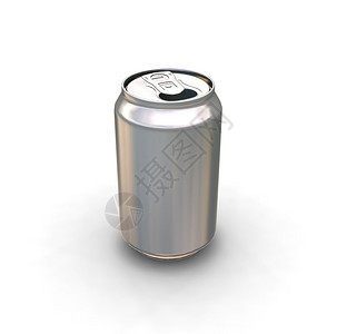 空白汽水罐的3D渲染背景图片